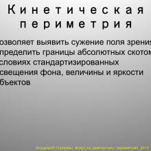Фокус на диагностику. Периметрия, field of vision. По Материалам   Европейского глаукомного общества.Терминология и руководство по глаукоме. 3 -ий выпуск. 2008. АкадемиЯ  глаукомы, Academy glaucoma. Глаукома от «А» до «Я», При поддержке компании Пфайзер. Клуб знатоков. Образовательный проект портала Орган зрения www.organum-visus.com